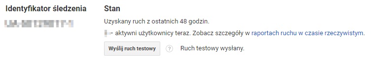 Stan kodu śledzenia